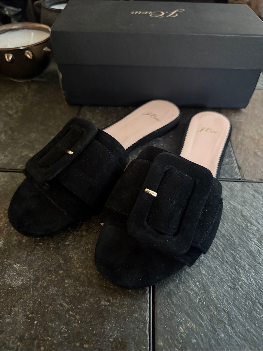 JCrew Cora Slide w Buckle Black